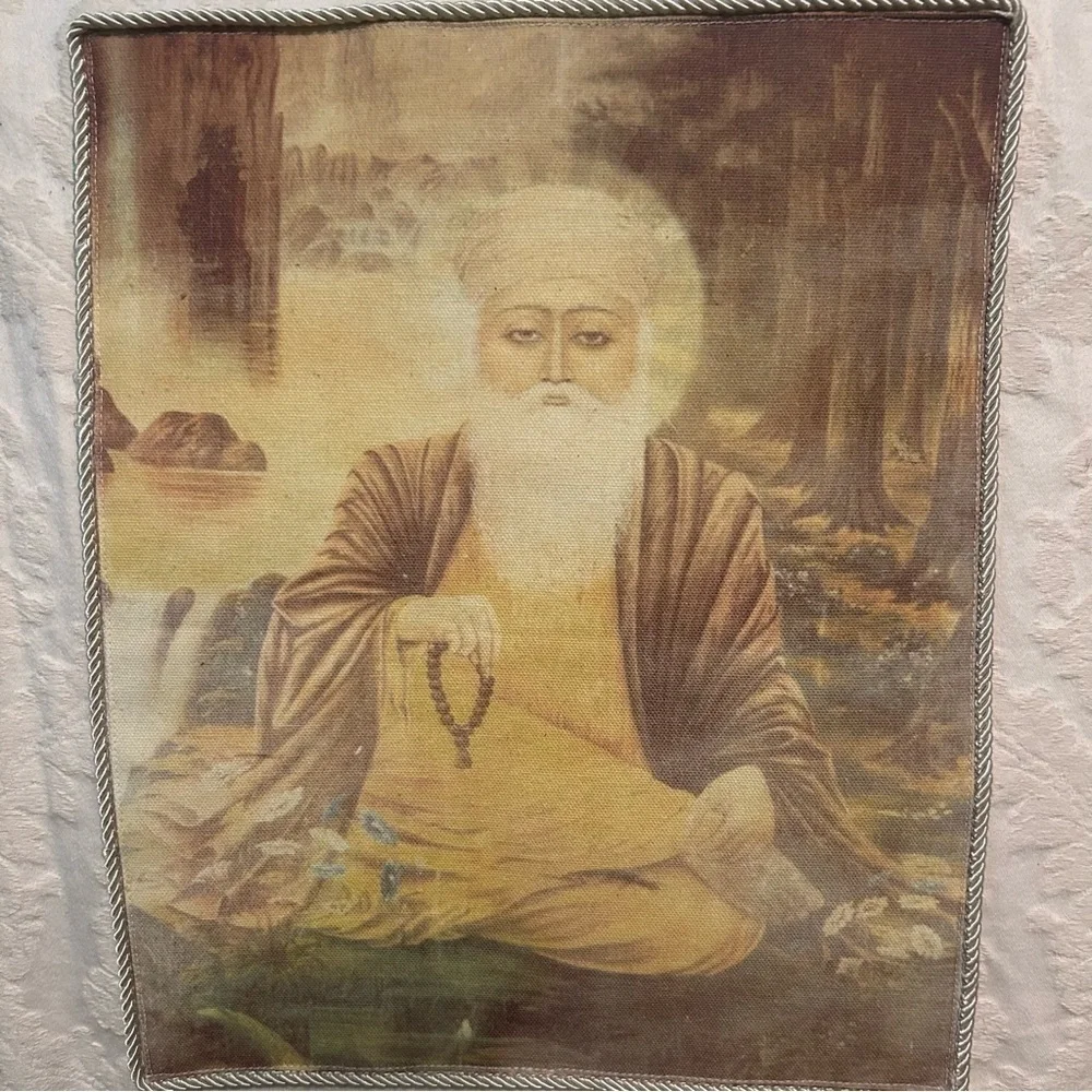 Guru Ram Das High Quality Jacquard Tapestry on Wrought Iron Hanger